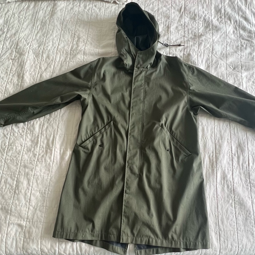 Uniqlo Olive Green Long Rain Coat